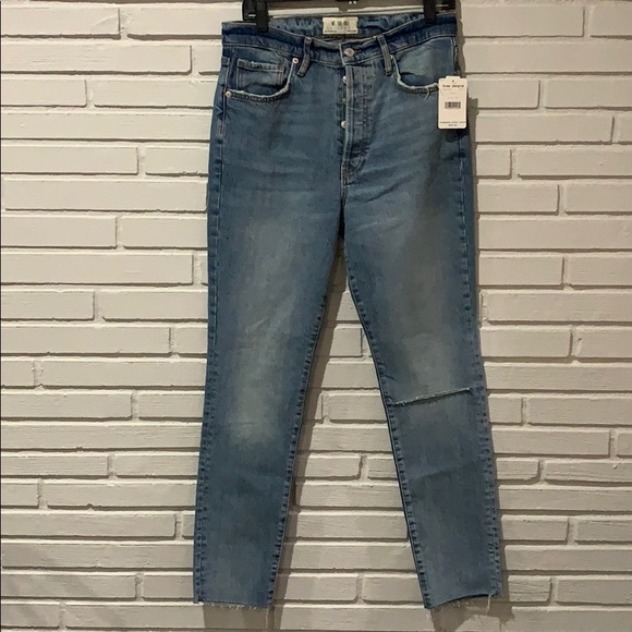 Free People Stella High Waist Raw Hem Skinny Jean - Picture 2 of 7